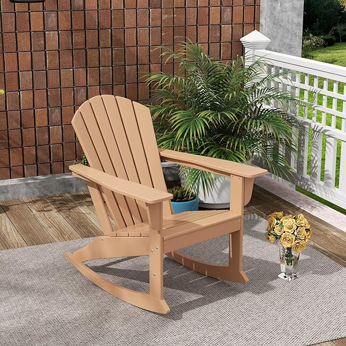 Costaelm Outdoor Adirondack Chair, All Weather Resistant Lawn Chairs Balcony Chair and Fire Pit Chairs - Photo 9