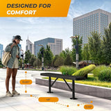 Heavy-Duty Outdoor Metal Bench, Thermoplastic-Coated, Surface, Weatherproof, Commercial-Grade for Parks, Gardens, Patios - Photo 5