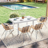 Solaste Aluminum Outdoor Dining Table, All-Weather Rectangle Metal High Patio Coffee Table for Balcony, Garden - Photo 2