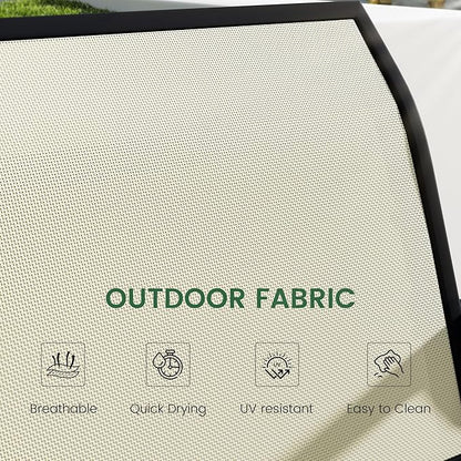 Patio Outdoor Glider Bench, High Backrest and Breathable Mesh Fabric, Yard Porch Loveseat, Outside Rocking Swing Chair, Heavy Duty Metal, Clearance, Beige