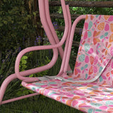 Qaba Kids Patio Swing, 2-Seater Outdoor Porch Swing Chair with Adjustable Canopy, Safety Belt - Photo 8