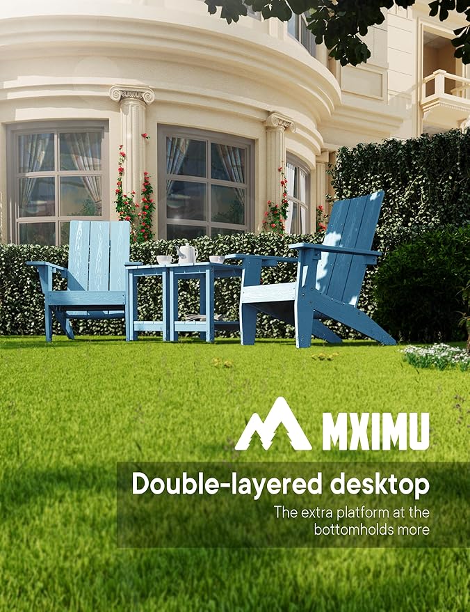 MXIMU Outdoor Side Table for Patio: 16" HIPS Weatherproof Adirondack Table - Small End Tables with Storage for Outside - Photo 7