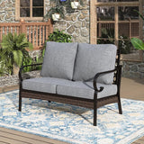 Patio Furniture Sofa, Love-Seat Patio Sofa Steel Frame Outdoor Sectional Couch with Deep Seating and 5.75” Cushions for - Photo 1