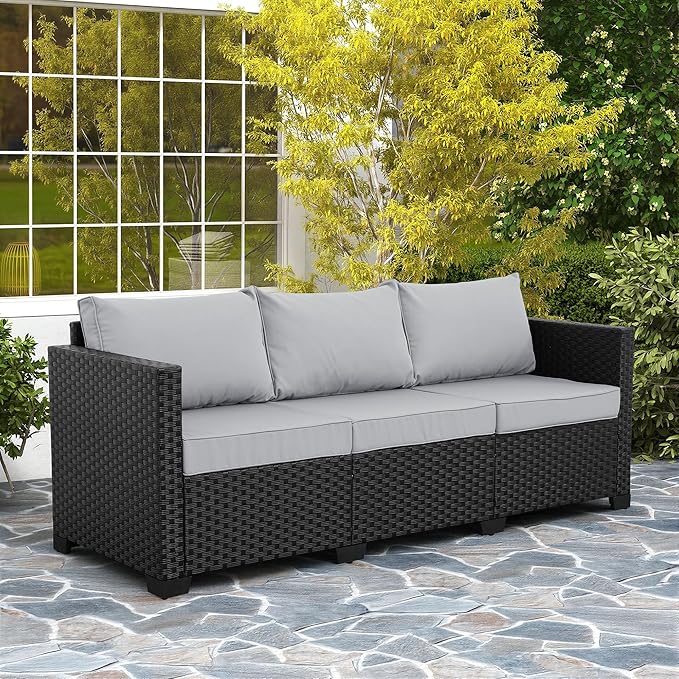 Rattaner Outdoor Furniture Outdoor Couch Patio Furniture 3-seat Sofa Deep Seat High Backrest with Waterproof Cover and - Photo 3