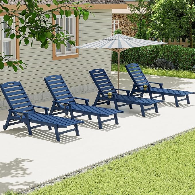 Domi Outdoor Chaise Lounge Chairs Set of 4 - Photo 1