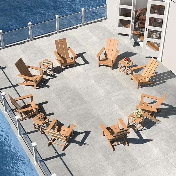 12 Pieces Adirondack Chair Set Outdoor Adirondack Chair Plastic HDPE All-Weather Adirondack Chairs Outdoor Fire Pit - Photo 1