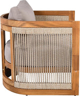 Merax Acacia Wood Outdoor Club Chair, Woven Rope Accents Design, Wooden Patio Accent Chair - Photo 4