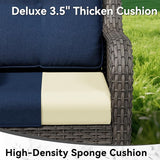 Patio Rocking Chairs Set of 2, Outdoor Wicker Patio Furniture Set 2 Pieces with Thickened Olefin Cushions - Photo 6