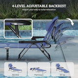 Outsunny Tanning Chaise Lounge Chair, 4-Position Beach Chair with Face & Arm Holes, Pillow headrest - Photo 5