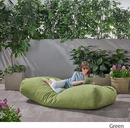Christopher Knight Home Vivien Outdoor Water Resistant 6'x3' Lounger Bean Bag, Green