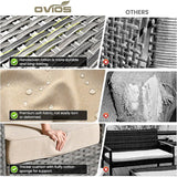 ovios Patio Furniture Set, 6 Pieces Outdoor Wicker Sofa Couch with Swivel Rocking Chairs Ottomans Comfy Cushions Rattan - Photo 7