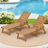 LUE BONA Outdoor Chaise Lounge Chairs Set of 2, HDPS Chaise Lounger, 5 Positions Adjustable Lounge Chairs - Photo 1