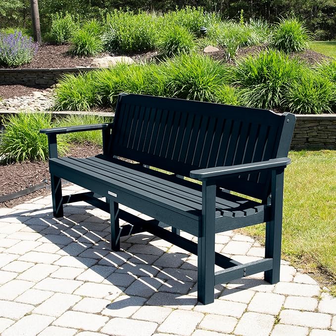 Sequoia Professional Commercial Grade Exeter Garden Bench, 6ft, Federal Blue - Photo 2
