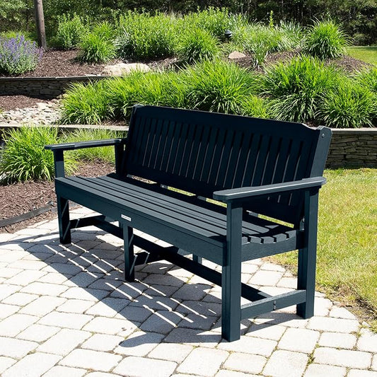 Sequoia Professional Commercial Grade Exeter Garden Bench, 6ft, Federal Blue