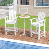 Tangkula Outdoor Tall Adirondack Chair 30 Inches Seat Height, HDPE Bar Height Patio Chair with High Backrest - Photo 3