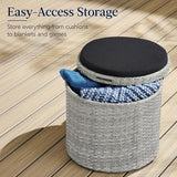 Best Choice Products Round Wicker Ottoman, Multipurpose Outdoor Furniture for Patio, Backyard, Additional Seating - Photo 3
