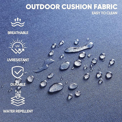 Swivel Patio Chairs sofa Set of 4 with 6" Thick Cushion - Wicker Outdoor Swivel Rocker Patio Chair ,Sofa/Glass coffee table, High Back Comfortable Outdoor Glider Chairs - Grey Wicker | Blue Cushions