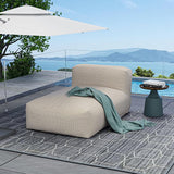 Outdoor Bean Bed Chair Sun Lounger, Outdoor Couch Sofa for Patio & Pool, Foam Filling Day Bed Furniture - Photo 1