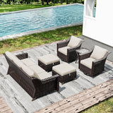 Joyside Wicker Patio Furniture Sets, 6 Pieces Upgraded Large Size Outdoor Furniture with Swivel Rocking Patio Chairs - Photo 7