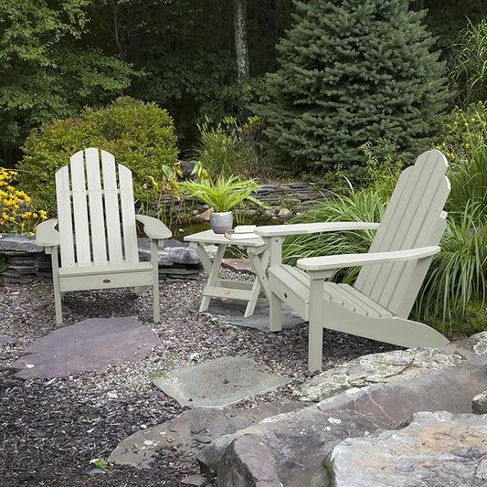 highwood 2 Classic Westport Adirondack Chairs with Folding Side Table, Eucalyptus