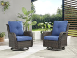 Rilyson Wicker Rocking Chair Swivel Chairs - 4 Piece Rocker Patio Chairs Set Rattan Rocking Chair for Outdoor Porch - Photo 6