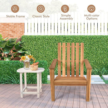 Tangkula Adirondack Chair Acacia Wood Outdoor Armchairs, Weather Resistant for Patio Garden Backyard Deck Fire Pit, Lawn Porch Furniture & Lawn Seating, Campfire Chair, Adirondack Lounger (4, Natural)