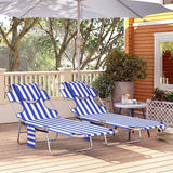 Outsunny Chaise Lounge Chair Outdoor Set of 2 with Face Arm Hole - Photo 9