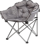 MacSports C932S-129 Padded Cushion Outdoor Folding Lounge Patio Club Chair, Gray - Photo 3