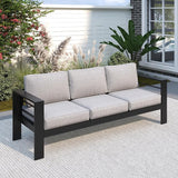 Solaste Aluminum Outdoor Couch, 3-Seat Metal Outdoor Sofa with Water-Resistant Cushion - Photo 1