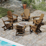 Domi Folding Adirondack Chair Set of 6, HDPE All-Weather Adirondack Chairs with Cup Holder - Photo 2
