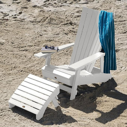 Highwood AD-KITADRI1-WHE Manhattan Beach Adirondack Chair with Ottoman, White
