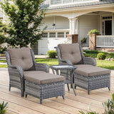 Belord Patio Chairs Outdoor Furniture Set, 3 Peices Porch Wicker Furniture with Side Table - Photo 9