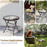 2 Pieces Outdoor Side Table - Small Patio End Table All Weather, Patio Furniture Sets and Outside Furniture for Pool - Photo 6