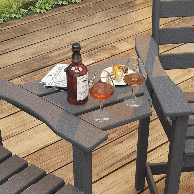 Tall Adirondack Chair, All Weather Resistant Adirondack Bar Stools for Patio, Lawn, Garden, Swimming Pool - Photo 5