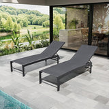 Crestlive Products Chaise Lounge Chair Outdoor Set of 2, Adjustable 5 Positions Pool Tanning Recliner - Photo 8