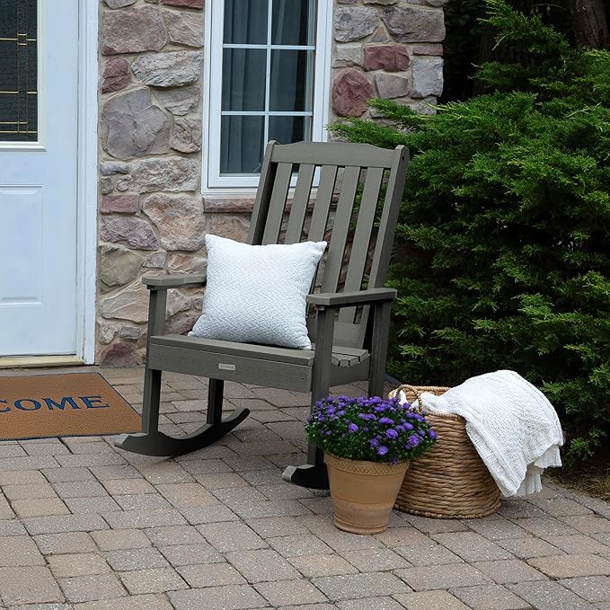 highwood AD-KITRKCH1-CGE Lehigh 2 Rocking Chairs with Adirondack Side Table, Coastal Teak