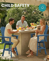 SERWALL 5-Piece Swivel Adirondack Bar Set, HDPE Swivel Bar Height Chairs Set of 4 with Bar Table - Photo 5