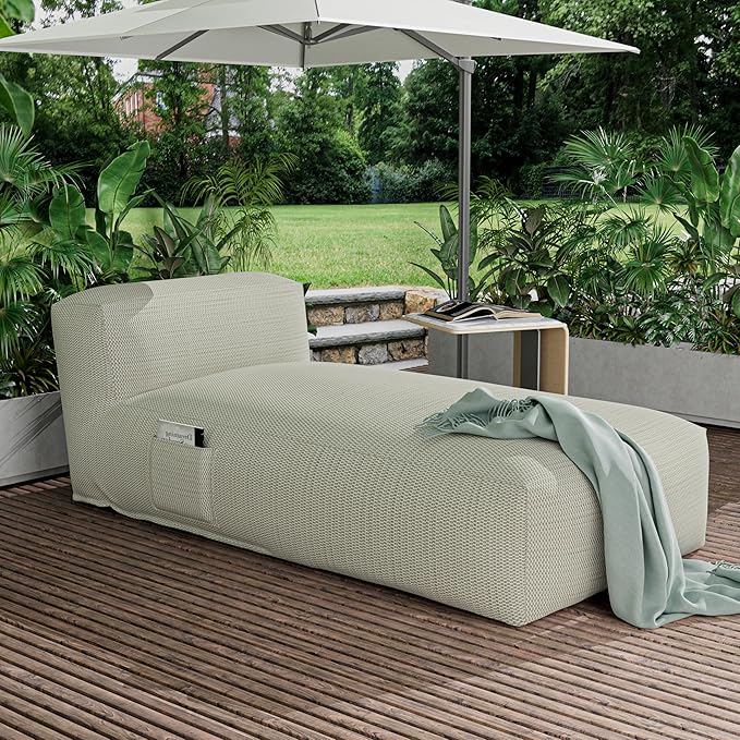 Outdoor Bean Bed Chair Sun Lounger, Outdoor Couch Sofa for Patio & Pool, Foam Filling Day Bed Furniture - Photo 8
