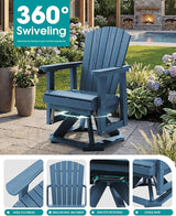 SERWALL Adirondack Swivel Glider Chair, HDPE Patio Glider for Outdoor, All-Weather Glider Chair for Porch, Balcony - Photo 6