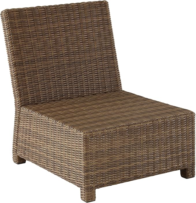 Crosley Furniture Bradenton Armless Outdoor Sectional Chair, Wicker Patio Chairs for Porch, Deck, Backyard - Photo 4