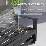 Outsunny 2-Person Outdoor Glider Bench Patio Double Swing Rocking Chair Loveseat w/Slatted HDPE Frame for Backyard - Photo 7
