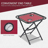 Outsunny Zero Gravity Chair Set with Side Table, Folding Reclining Chair with Cupholders & Pillows - Photo 4