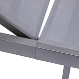 LeisureMod Marlin Aluminum Outdoor Chaise Lounge Chair (Set of 2) - Mesh Sling Fabric Seat Black Aluminum Frame Beach - Photo 8