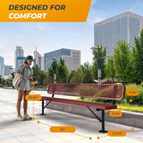 Heavy-Duty Outdoor Metal Bench, Thermoplastic-Coated, Surface, Weatherproof, Commercial-Grade for Parks, Gardens, Patios - Photo 2