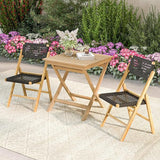 Tangkula 27.5 Inch Teak Wood Patio Dining Table, Square Outdoor Bistro Table with Slatted Tabletop - Photo 5