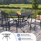 Square Patio Dining Table, All-Weather Metal Steel Mesh Patio Table with Umbrella Hole - Photo 3