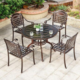 Outdoor Dining Chair Cast Aluminum Patio Chairs Set of 2 All-Weather Patio Dining Chair with Adjustable Feet for - Photo 2