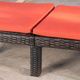 Christopher Knight Home Jamaica Outdoor Wicker Chaise Lounge with Water Resistant Cushion, Multibrown / Orange - Photo 4