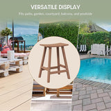 WestinTrends Malibu 24 Inch Outdoor Bar Stools, All Weather Resistant Poly Lumber Adirondack Counter Height Stools, Teak - Photo 6