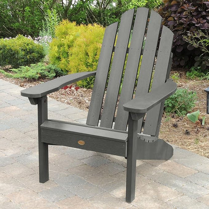 highwood Classic Westport Adirondack Chairs with Side Table, Coastal Teak